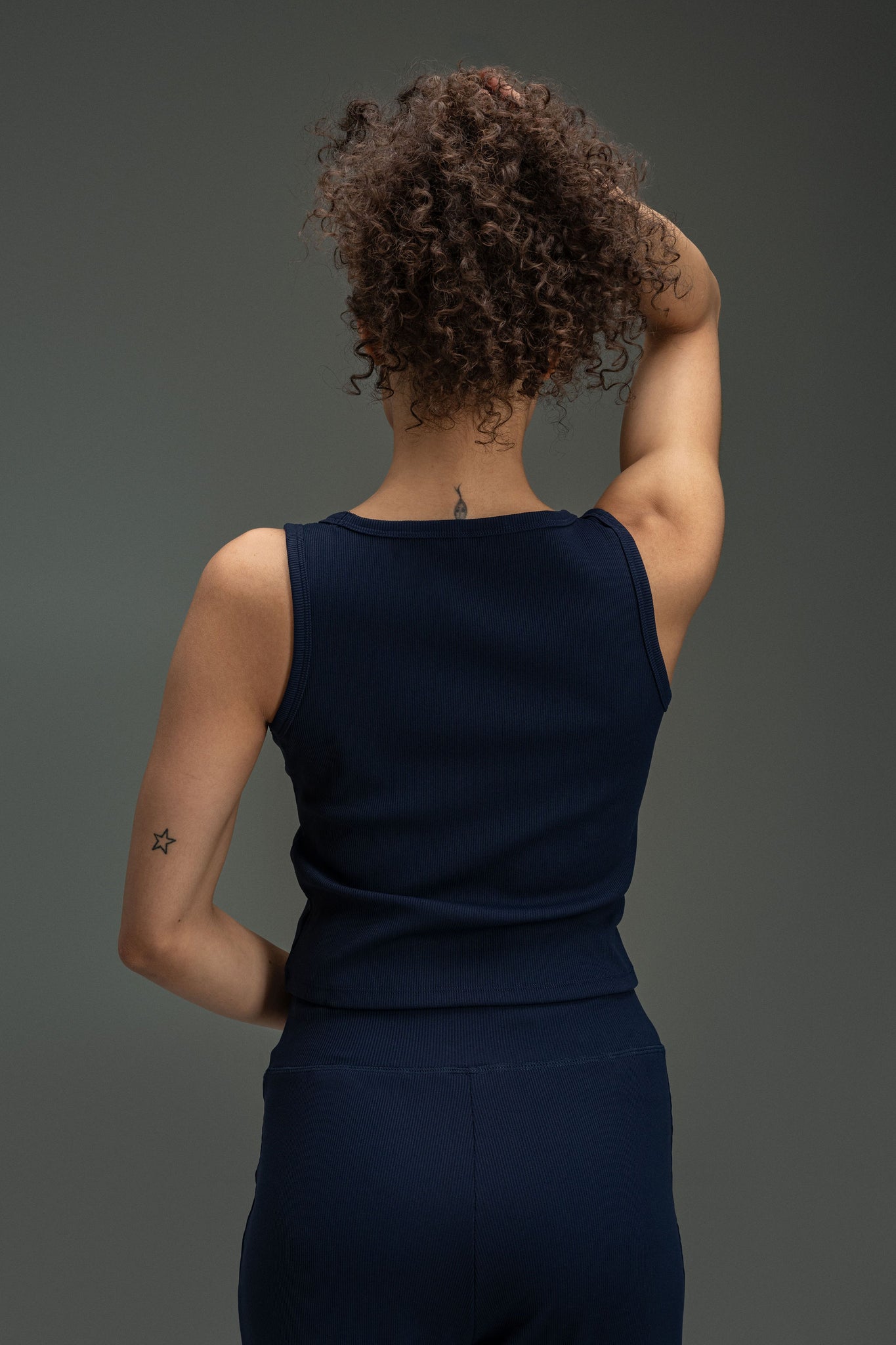 Essential Ribbed Tank Top - Navy Blue