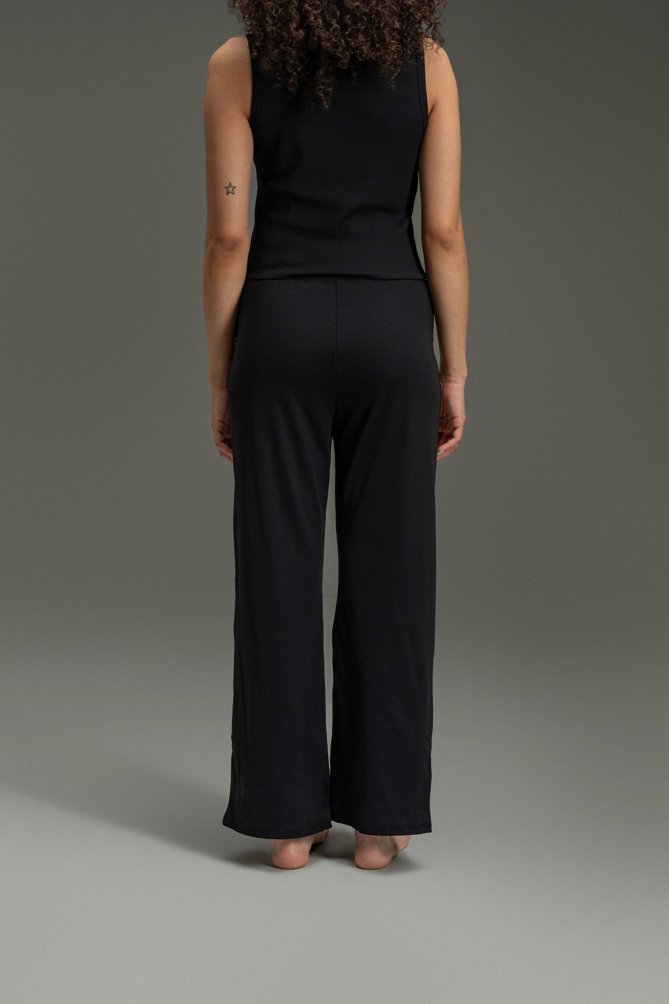 Regular Rib Relaxed Pants 30" - Chaorcal Black