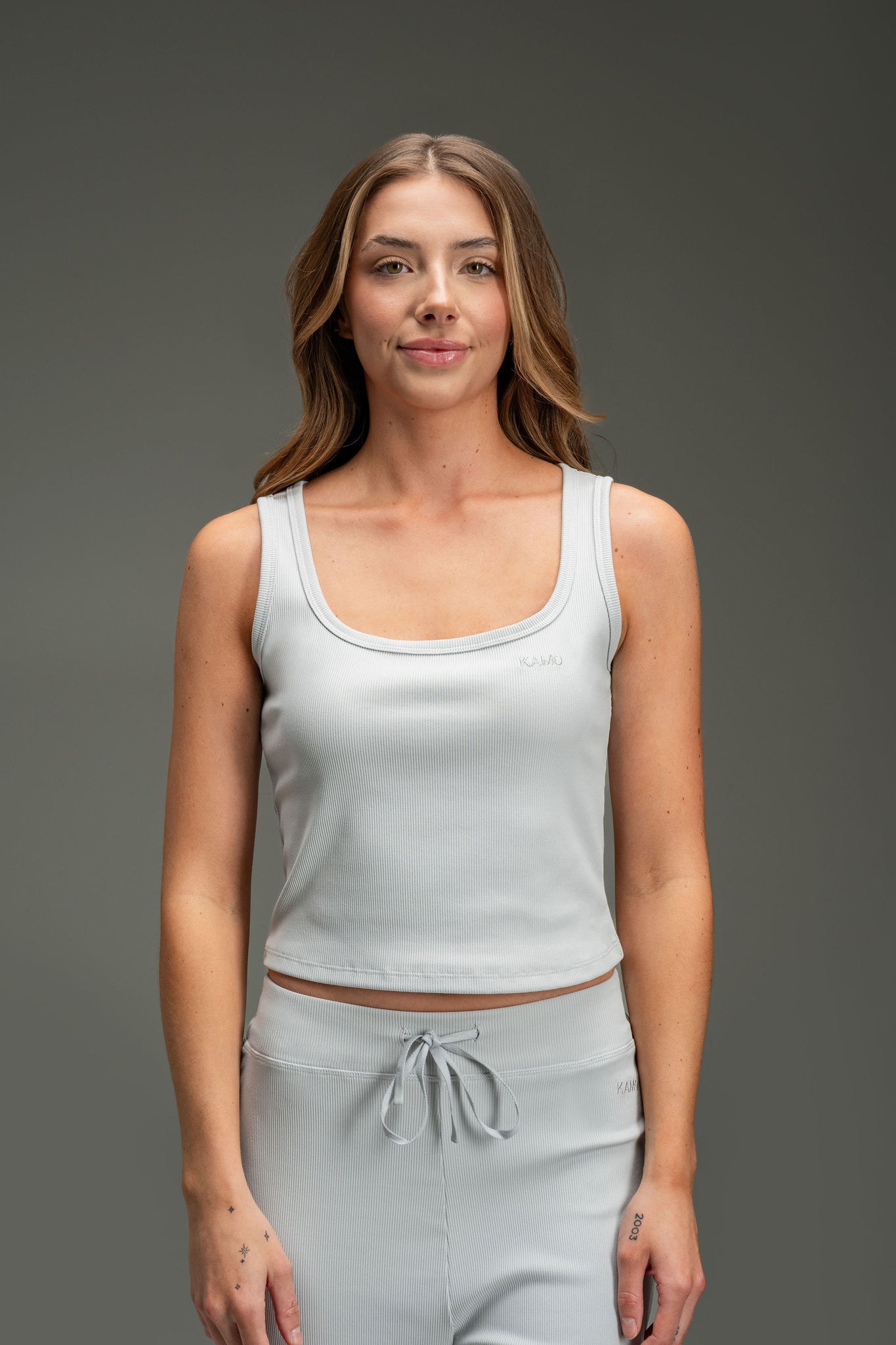 Essential Ribbed Tank Top - Heather Grey